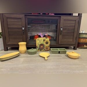 Longaberger Kitchen Pottery Woven Traditions set